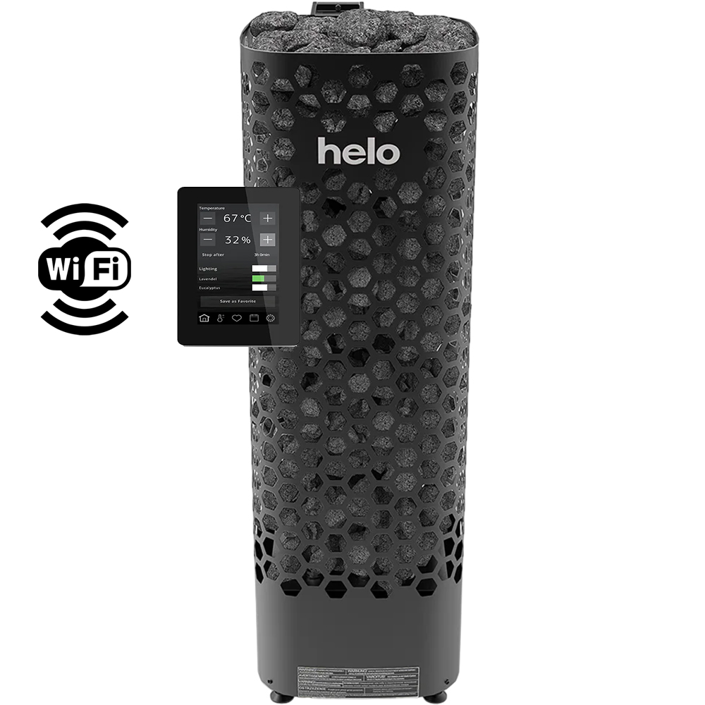 Печь для бани и сауны Himalaya 105 (пульт Elite Wi-Fi в комплекте; 10,5 кВт; черный цвет; 100 кг камней)